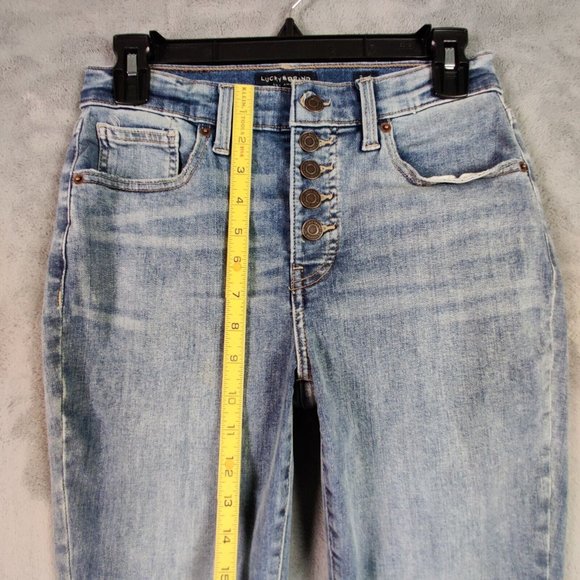Lucky Brand Jeans Women 2 26 Blue Bridgette Skinny High Rise Denim Button Fly - Picture 3 of 9